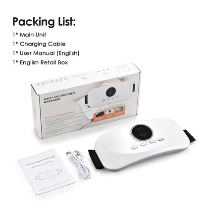 Electric Abdominal & Lumbar Massage Belt with Heat & Vibration – 8 Modes, 3 Heat Levels