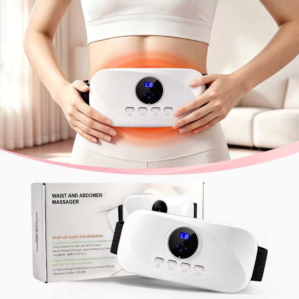 Electric Abdominal & Lumbar Massage Belt with Heat & Vibration – 8 Modes, 3 Heat Levels