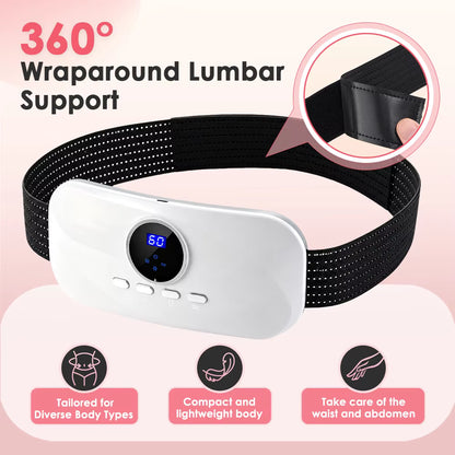 Electric Abdominal & Lumbar Massage Belt with Heat & Vibration – 8 Modes, 3 Heat Levels